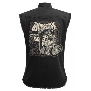 Dragstrip Clothing Kickstart & Sissy Bar Distressed Sleeveless Shirt